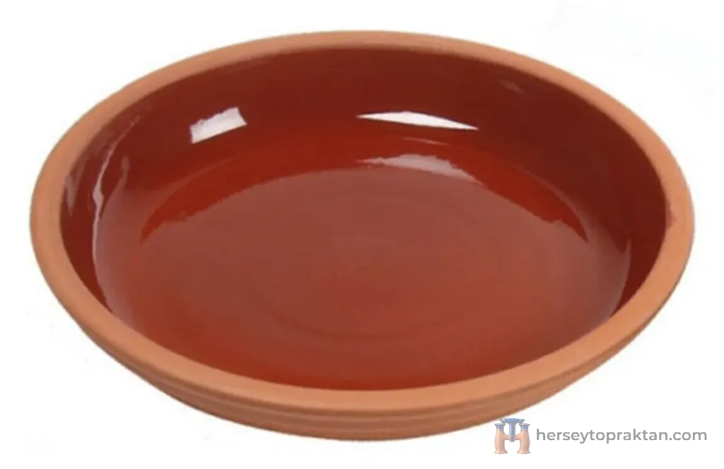 Toprak Sırlı Yuvarlak Güveç 22 Cm 2li