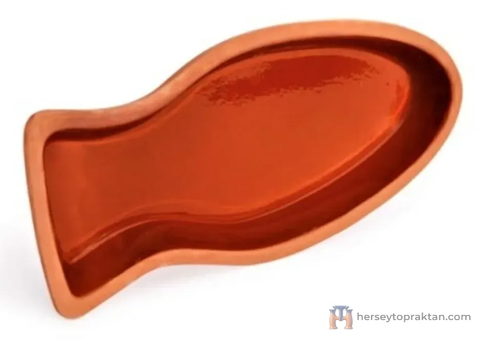 İçi Sırlı Toprak Güveç 25 cm Oval Güveç Tava 2'li Set Toprak Güveç