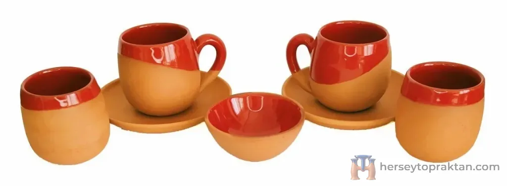 Toprak Kahve Fincan Takımı 5'lü Set