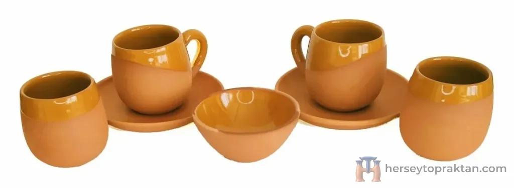 Toprak Kahve Fincan Takımı 5'lü Set