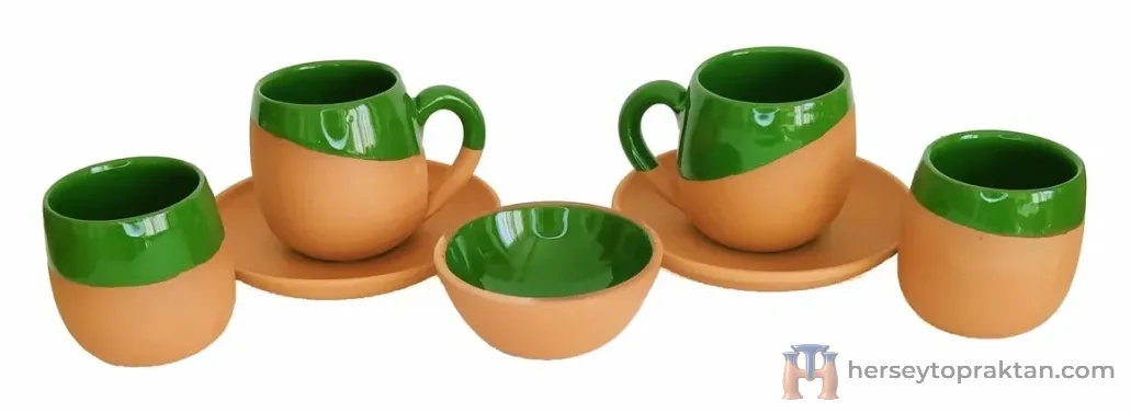 Toprak Kahve Fincan Takımı 5'lü Set