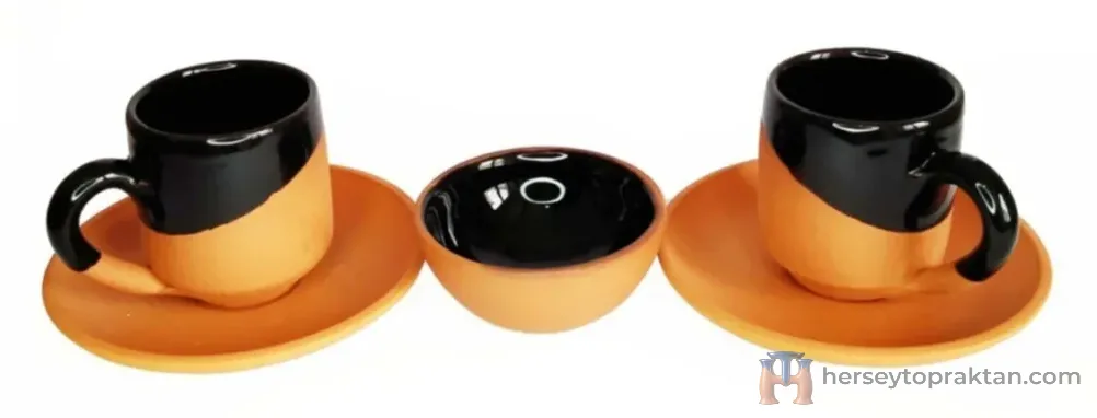 Toprak Kahve Fincanı 3 Lü Set