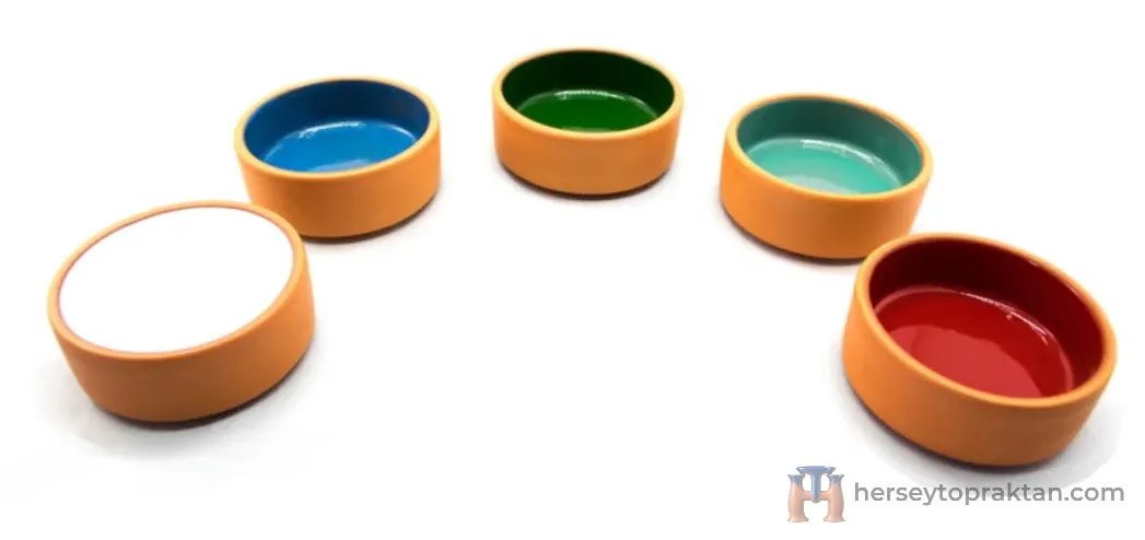 Toprak Kase 5`li Bal Reçellik Küçük Kuruyemiş Kase - 8 Cm