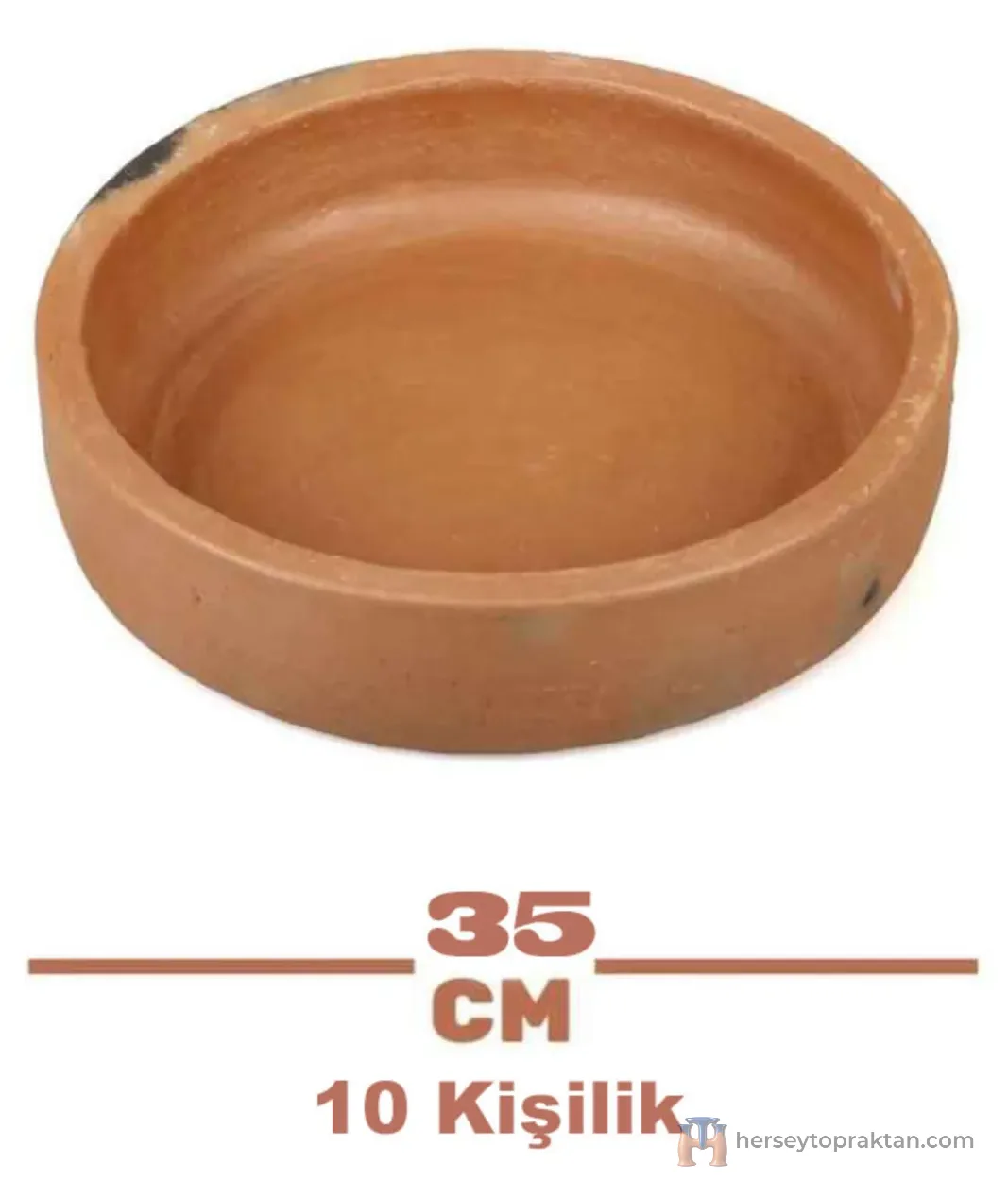 Toprak El Yapımı Güveç Orta Boy Derin Saç Tava 35 Cm 10 Kişilik